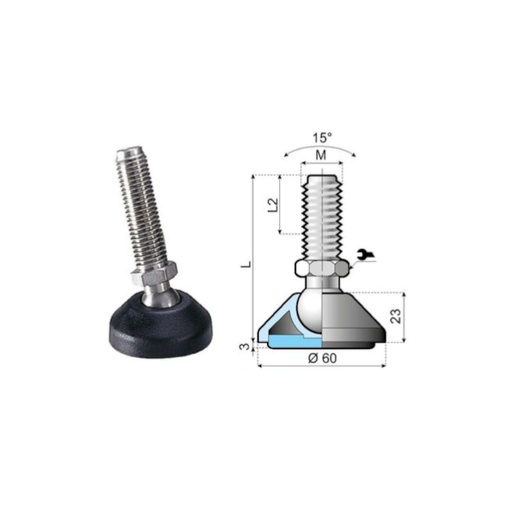 [P09-066-335] 170966 articulated foot LA60H-01-PM10L105 System Plast (170966)