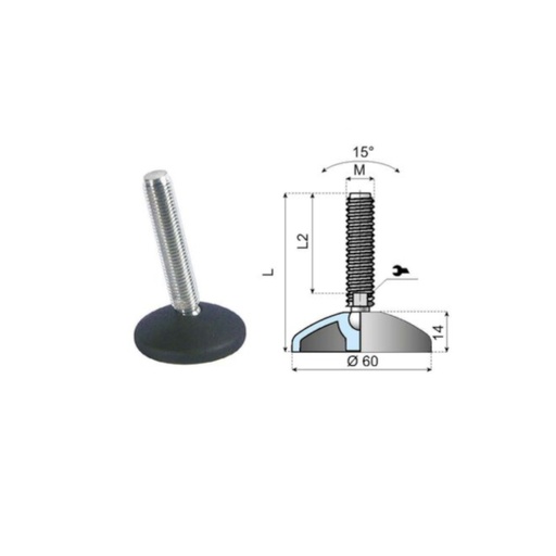 [P09-066-775] 176201 articulated foot LA60E-PM12L115 System Plast (176201)