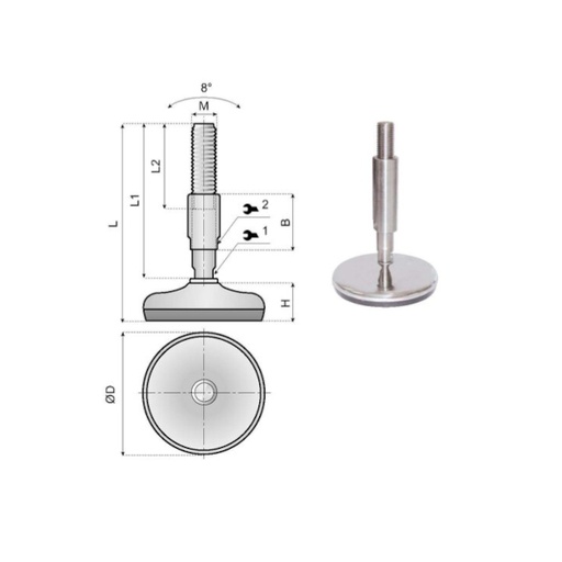 [P09-066-927] 177301 fixed foot LSSC75-SM16L235 System Plast (177301)