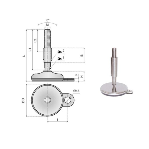 [P09-066-937] 177351 fixed foot LSSC75-01-SM16L235 System Plast (177351)