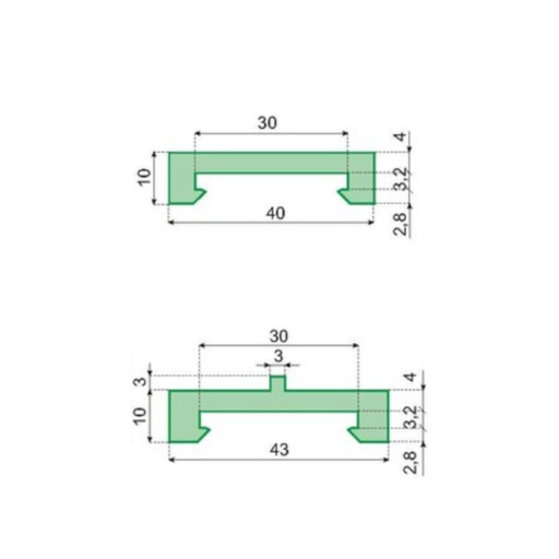 [P10-067-263] 19070 wear strip VG-P330CM-G-20 System Plast (19070)