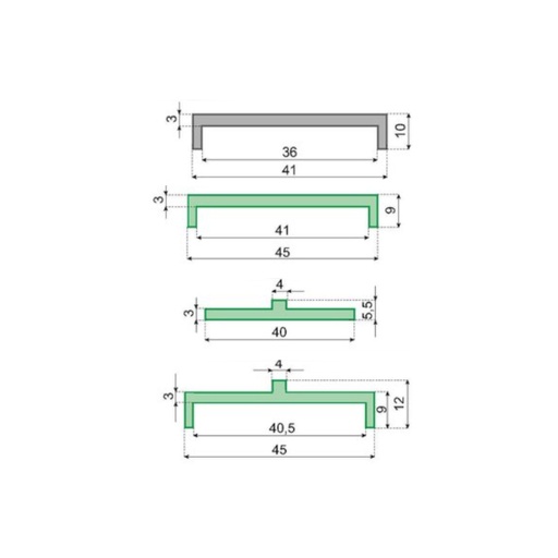 [P10-067-278] 19075N profil ślizgowy VG-U4045M-B-20 System Plast (19075N)