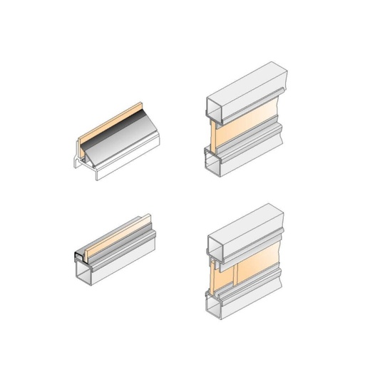 [P00-069-742] 40064 uchwyt szyby GP-L25S-PVCB-2500 System Plast (40064)