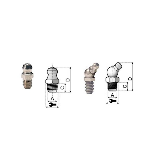 [P04-070-423] 831802 grease nipple GNP-SS-M6-85 System Plast (831802)