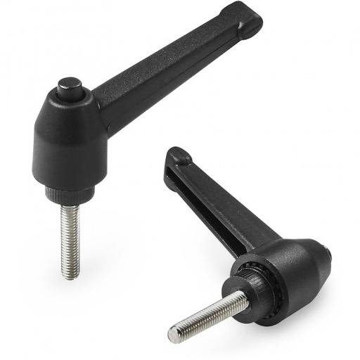 [B03-070-772] A563043.TM04X1601CIN clamping lever R43 M4x15 INOX-black Boteco (A563043.TM04X1601CIN)