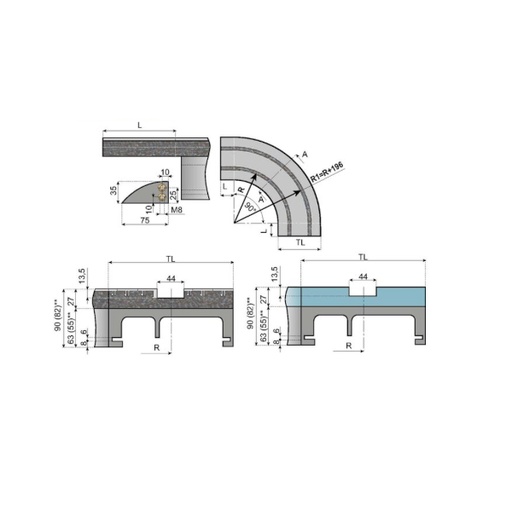 [P08-072-629] AA2411100 magnetic curve TTM31-30-01C System Plast (AA2411100)