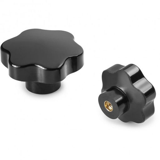 [B14-075-340] F20030.BM0601 knob with threaded insert 6L D30 M6-black Boteco (F20030.BM0601)