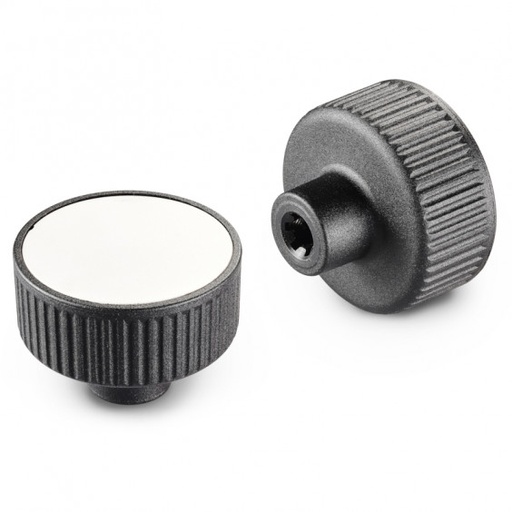 [B14-075-669] G130057.TM080113 knurled knob D57 M8 grey cap-black Boteco (G130057.TM080113)