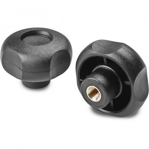 [B14-075-700] G73020.TM0401 handwheel with threaded insert 4L D20 M4 black Boteco (G73020.TM0401)