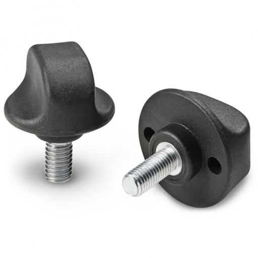 [B14-076-144] G79525.TM05X1601 knob with threaded stud D25 M5x16 black Boteco (G79525.TM05X1601)