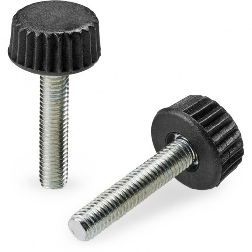 [B12-076-254] H76015.TM05X2901 Black knurled knob D15 M5x29 Boteco (H76015.TM05X2901)