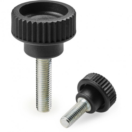 [B12-076-295] H76615.TM05X1901 Black knurled knob D15 M5x19 Boteco (H76615.TM05X1901)