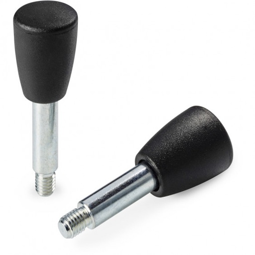 [B02-076-619] I11325.TI10X4001 Black conic knob D25 male D10x40+M8x10 Boteco (I11325.TI10X4001)