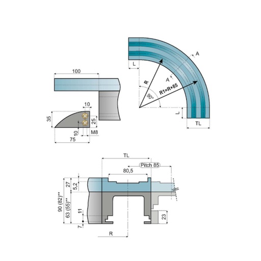 [P08-076-935] KMD243001A magnetic curve KMD24-30-01A System Plast (KMD243001A)