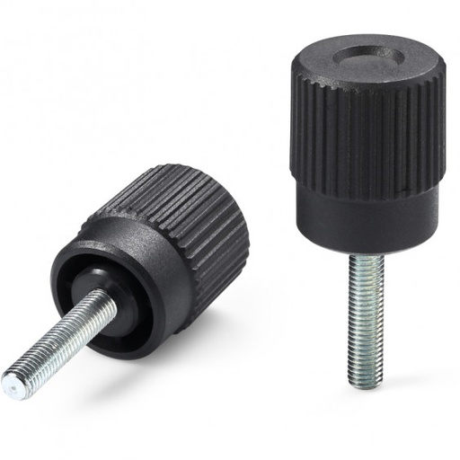 [B18-090-238] N74140.TM14X2001 Black Knurled control knob D41 male M14x20 Boteco (N74140.TM14X2001)